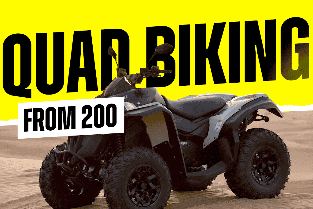 Quad bike tour in Al Badayer red dunes with Monster Experience