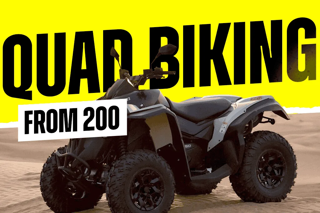 Quad bike tour in Al Badayer red dunes with Monster Experience